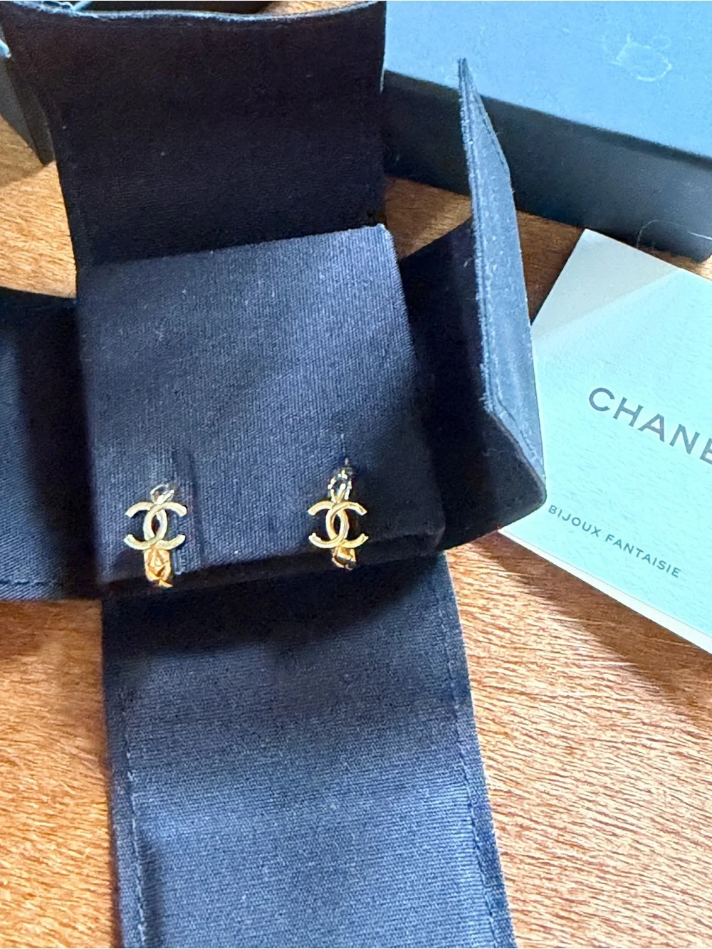CHANEL Gold Hoop CC Emblem Earrings - Picture 8 of 8